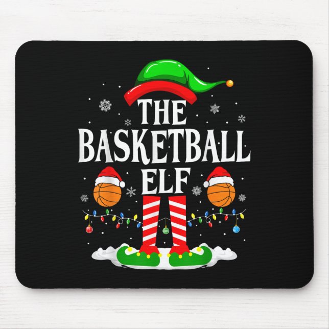 The Basketball Elf Bball Xmas Basketball Christmas Mouse Mat (Front)