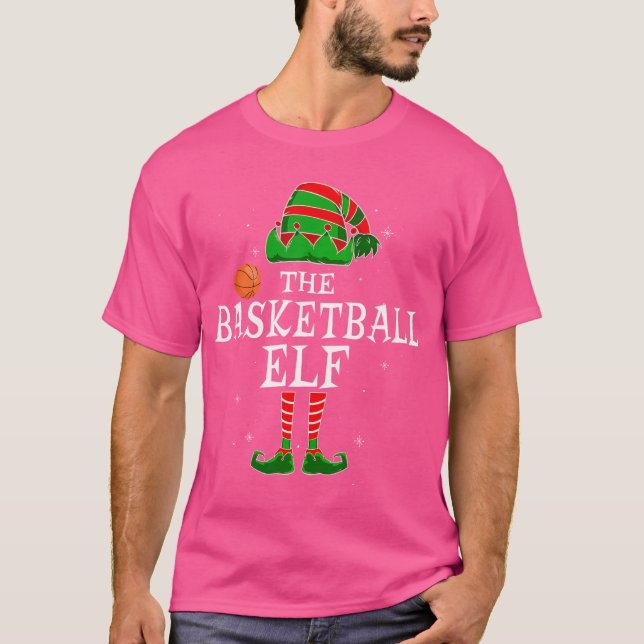The Basketball Elf Group Matching Family Christmas T-Shirt (Front)