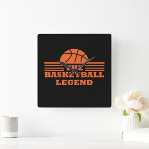 The basketball legend for coach square wall clock