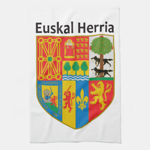 The Basque Country (Euskal Herria) coat of arms, Tea Towel