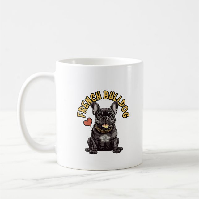 The "Bat-Eared" Philosopher: French Bulldog Coffee Mug (Left)