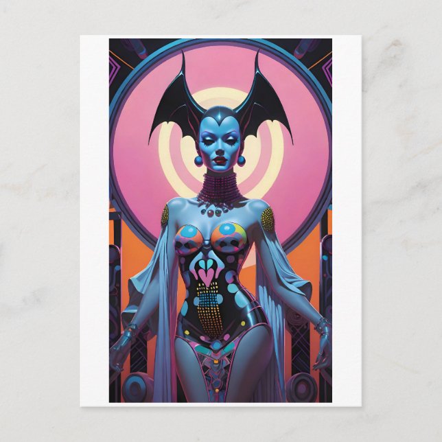 The Bat Goddess Will Let You Grovel Now Postcard (Front)