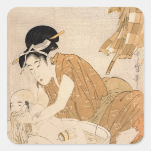 The Bath, Edo period Square Sticker