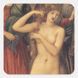 The Bath of Venus by Sir Edward Coley Burne-Jones Square Sticker