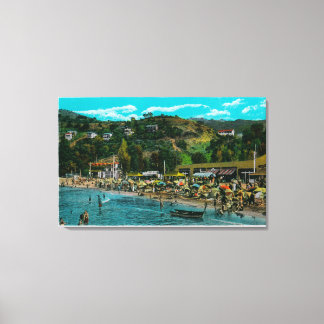 The Bathing Beach at Avalon, Catalina Island Canvas Print
