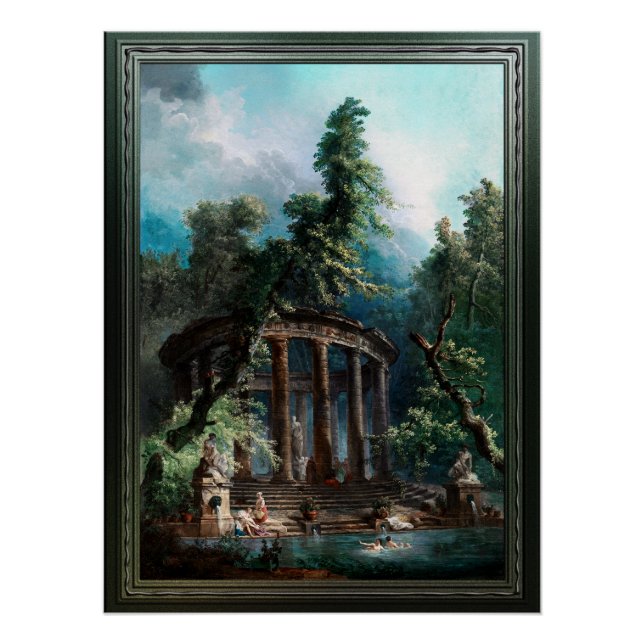 The Bathing Pool by Hubert Robert 2nd Edition Poster (Front)