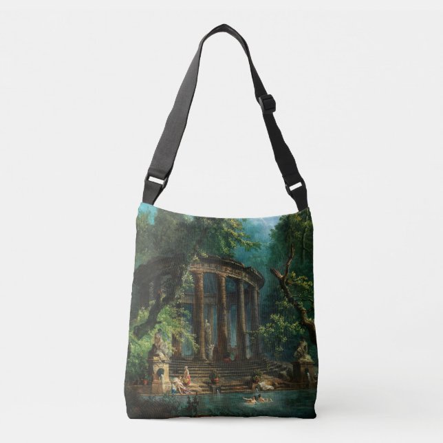 The Bathing Pool by Hubert Robert Crossbody Bag (Front)