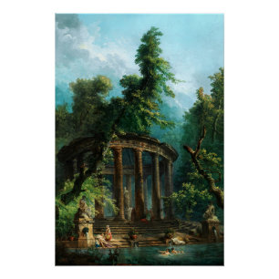 The Bathing Pool by Hubert Robert Poster