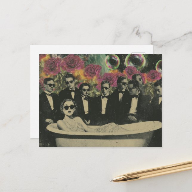 The Bathtub Viewers Postcard (Front/Back In Situ)