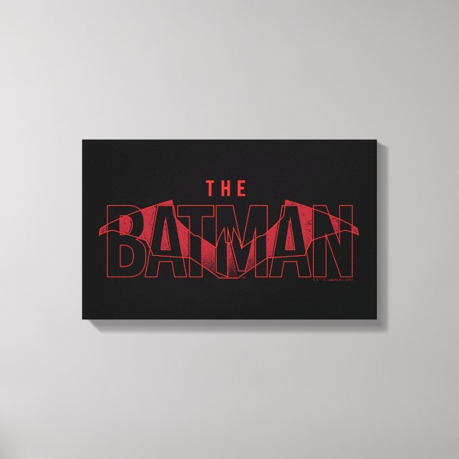 The Batman Bat Overlaid Logo Canvas Print (Front)