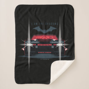The Batman Batmobile - I Am The Shadows Sherpa Blanket