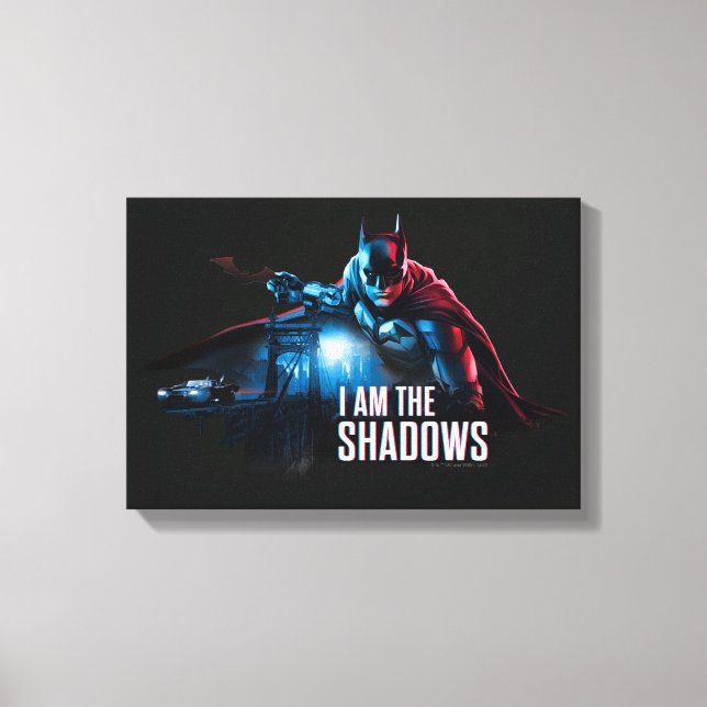 The Batman Character Graphic - I Am The Shadows Canvas Print (Front)