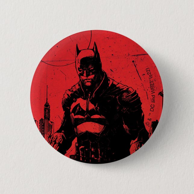 The Batman Comic Book Illustration 6 Cm Round Badge (Front)