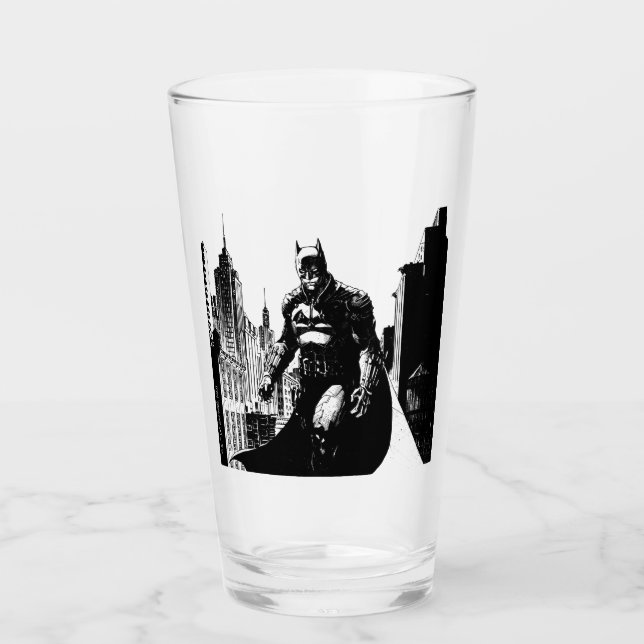 The Batman Comic Book Illustration Glass (Front)