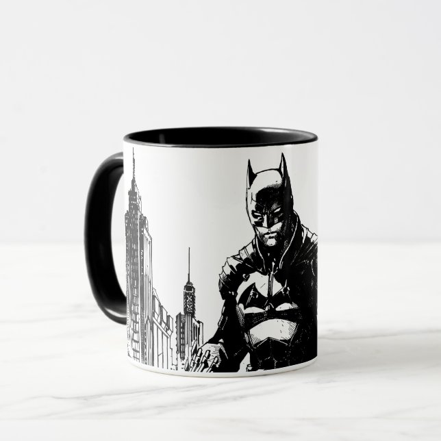 The Batman Comic Book Illustration Mug (Front Left)