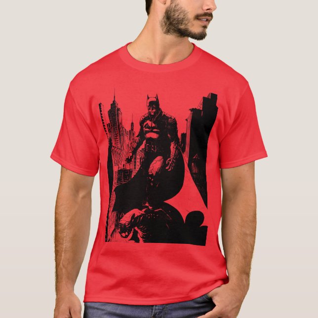 The Batman Comic Book Illustration T-Shirt (Front)