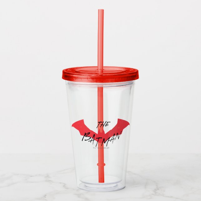 The Batman Handwritten Bat Logo Acrylic Tumbler (Front)