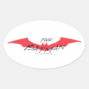 The Batman Handwritten Bat Logo Oval Sticker