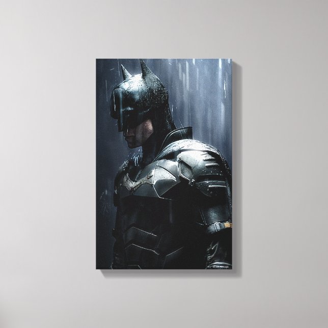 The Batman in the Rain Canvas Print (Front)