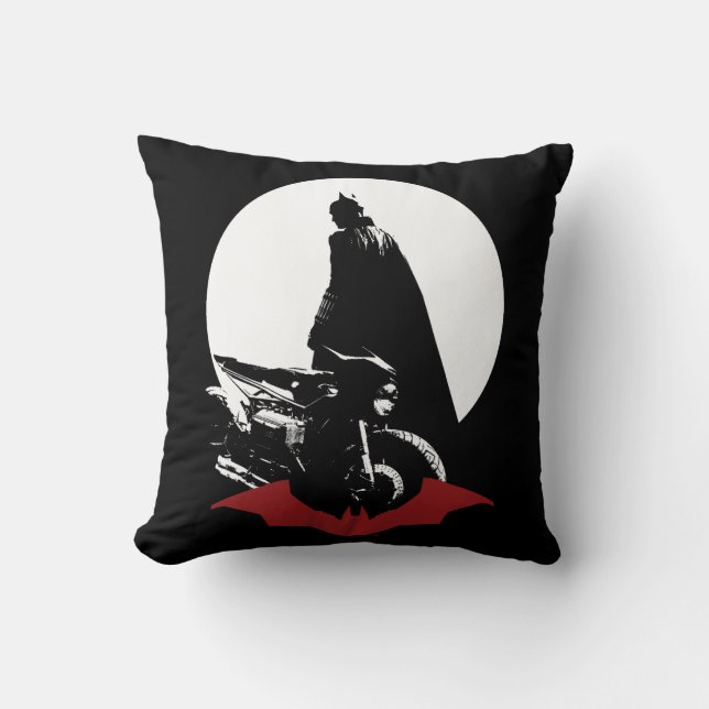 The Batman Motorcycle Silhouette Cushion (Front)