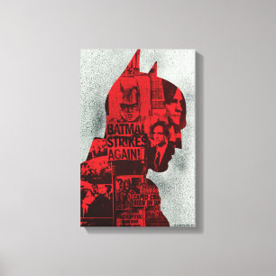 The Batman Newspaper Silhouette Canvas Print