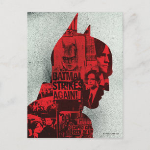 The Batman Newspaper Silhouette Postcard
