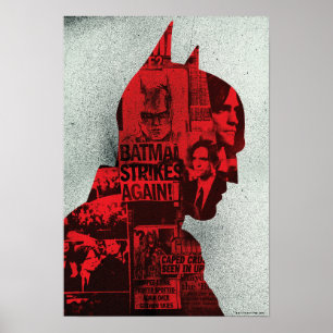 The Batman Newspaper Silhouette Poster
