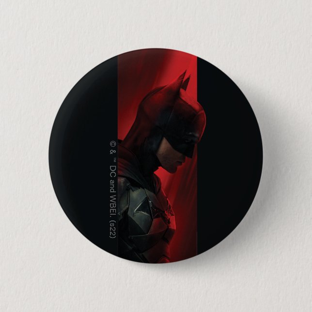 The Batman Red Bar Profile 6 Cm Round Badge (Front)