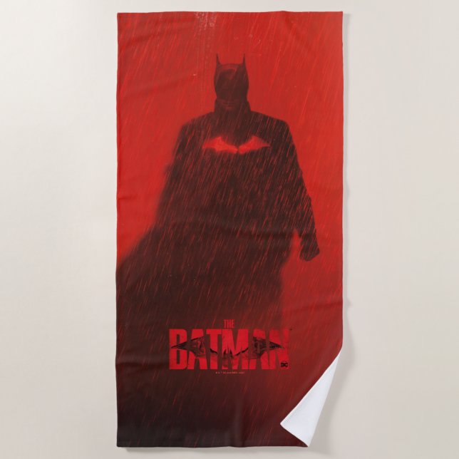 The Batman Red Rain Theatrical Poster Graphic Beach Towel (Front)