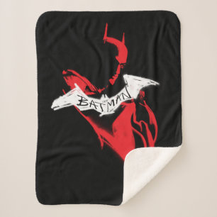 The Batman Spraypaint Outline Sherpa Blanket