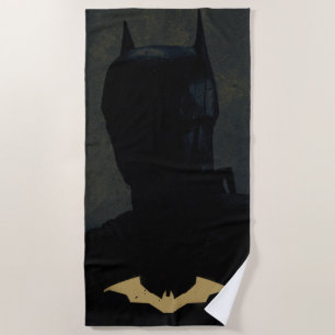 The Batman With Golden Bat Symbol Beach Towel