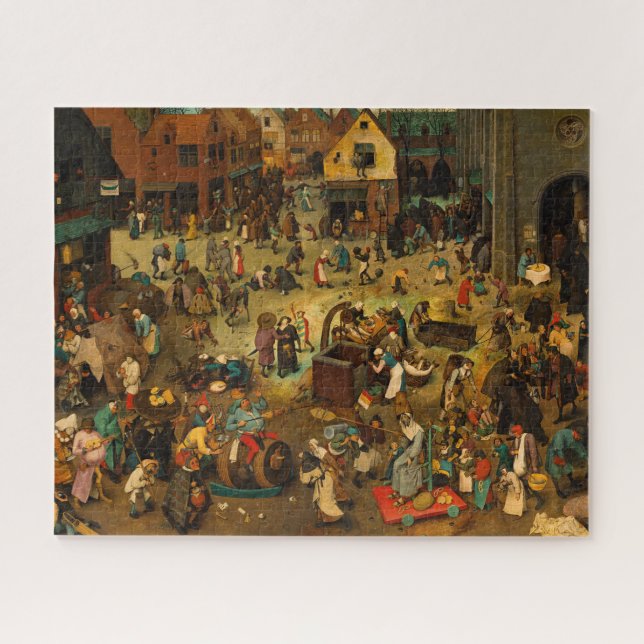 The Battle between Carnival and Lent by Bruegel Jigsaw Puzzle (Horizontal)