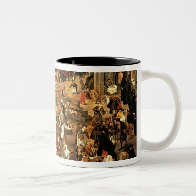 The Battle between Carnival and Lent Two-Tone Coffee Mug (Right)