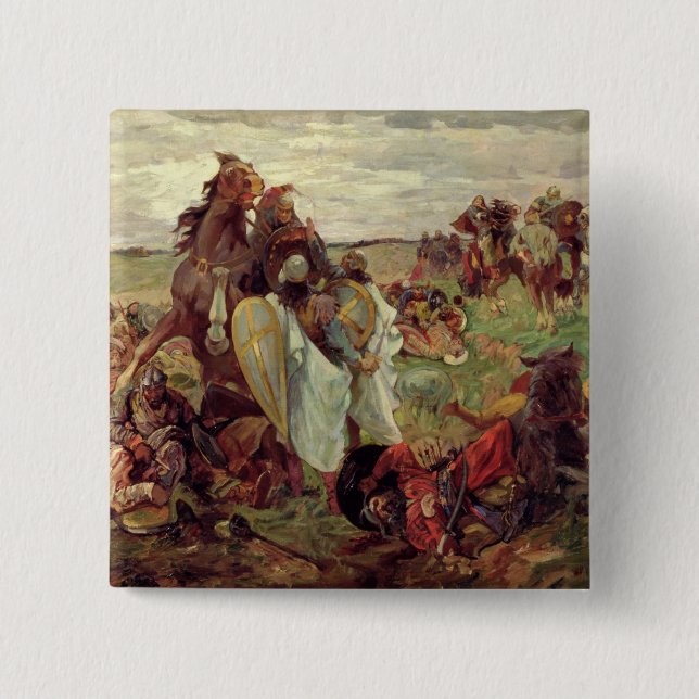 The Battle between Russians and Tatars, 1916 15 Cm Square Badge (Front)