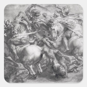 The Battle of Anghiari after Leonardo da Vinci Square Sticker