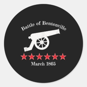 The Battle Of Bentonville Civil Battles War Cannon Classic Round Sticker