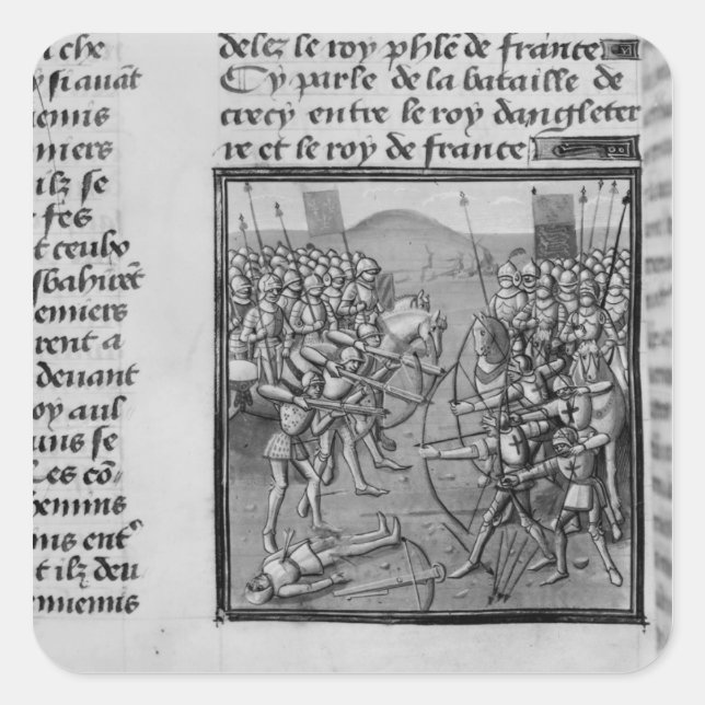 The Battle of Crecy in 1346 Square Sticker (Front)