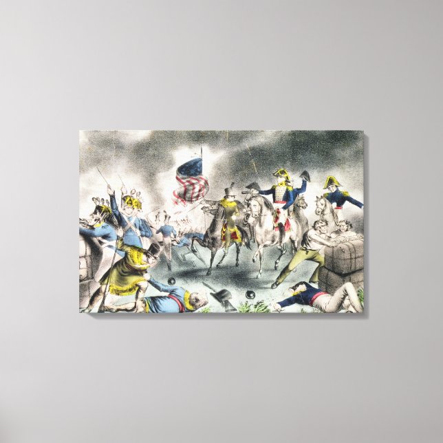 The Battle of New Orleans, pub.Nathaniel Currier Canvas Print (Front)