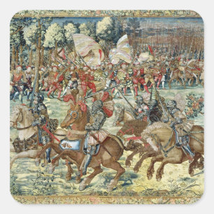 The Battle of Pavia. The Advance of Charles V Square Sticker
