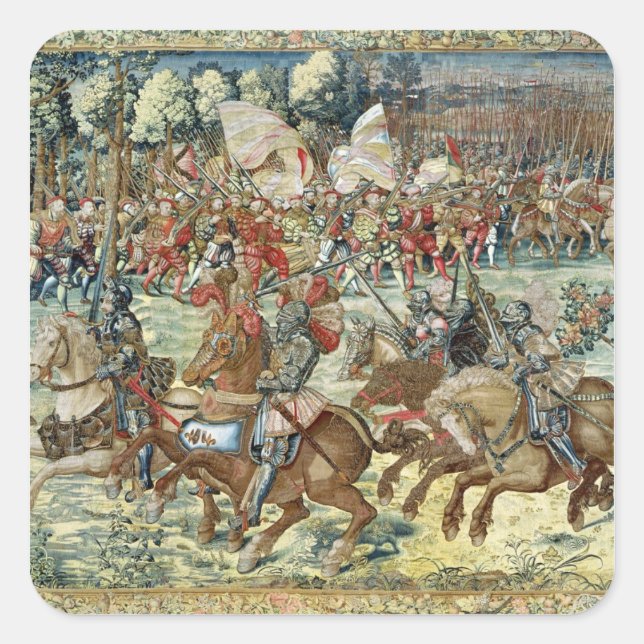 The Battle of Pavia. The Advance of Charles V Square Sticker (Front)