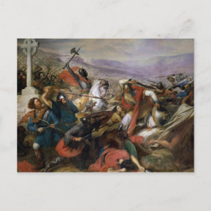 The Battle of Poitiers, won by Charles Martel Postcard
