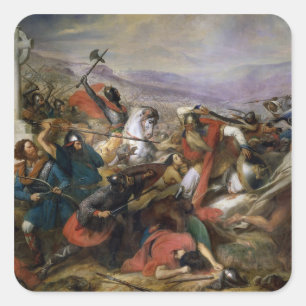 The Battle of Poitiers, won by Charles Martel Square Sticker