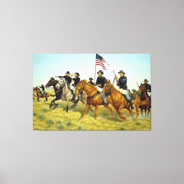 The Battle of Prairie Dog Creek by Ralph Heinz Canvas Print (Front)