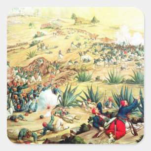 The Battle of Puebla, 5 May 1862 Square Sticker