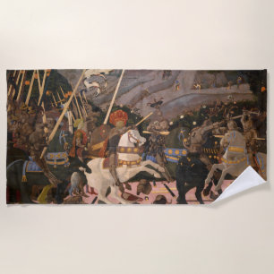 The Battle of San Romano (Mediaeval War Painting) Beach Towel
