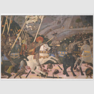 The Battle of San Romano (Mediaeval War Painting) Tissue Paper