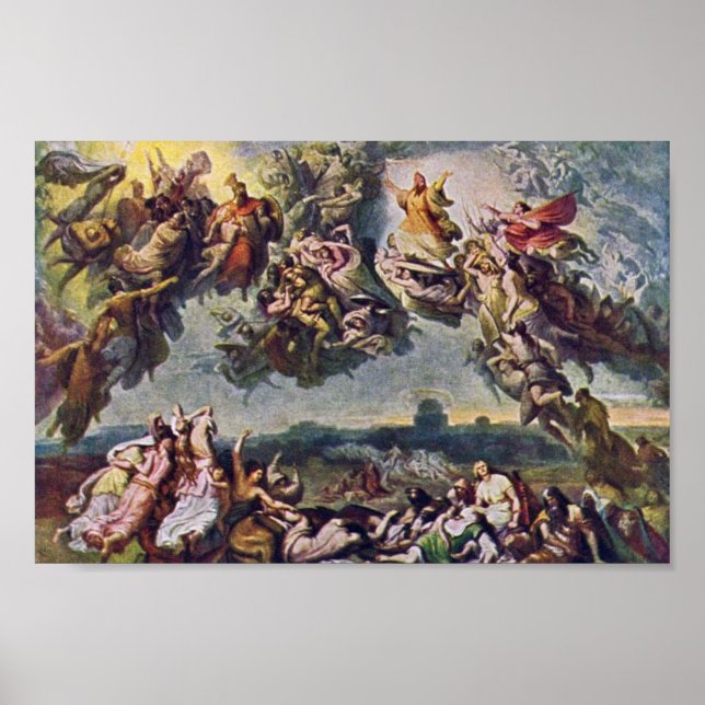 The Battle Of The Huns By Wilhelm Von Kaulbach Poster (Front)