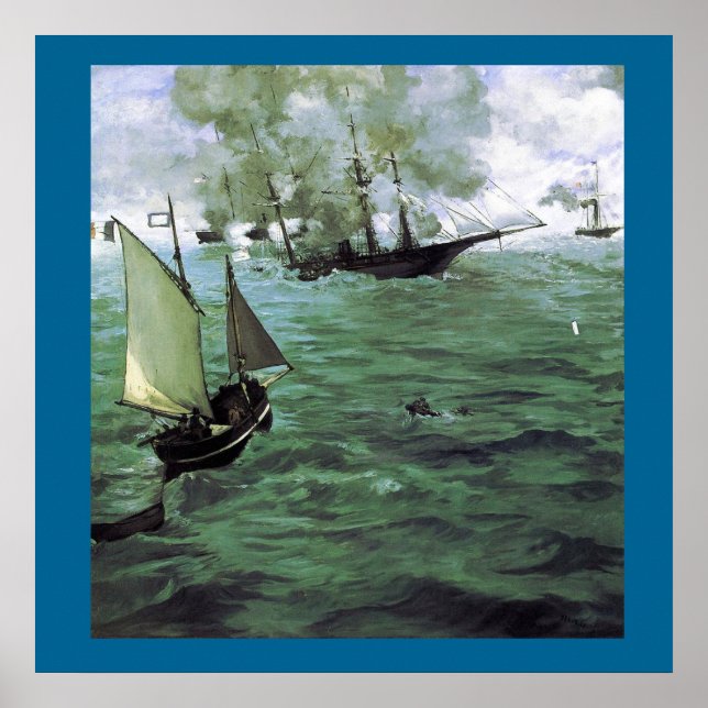 The Battle of the Kearsarge and the Alabama Poster (Front)