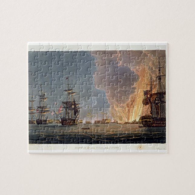 The Battle of the Nile, 1st August 1798, engraved Jigsaw Puzzle (Horizontal)