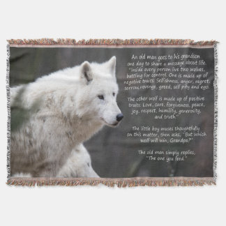 The Battle of the Two Wolves Throw Blanket